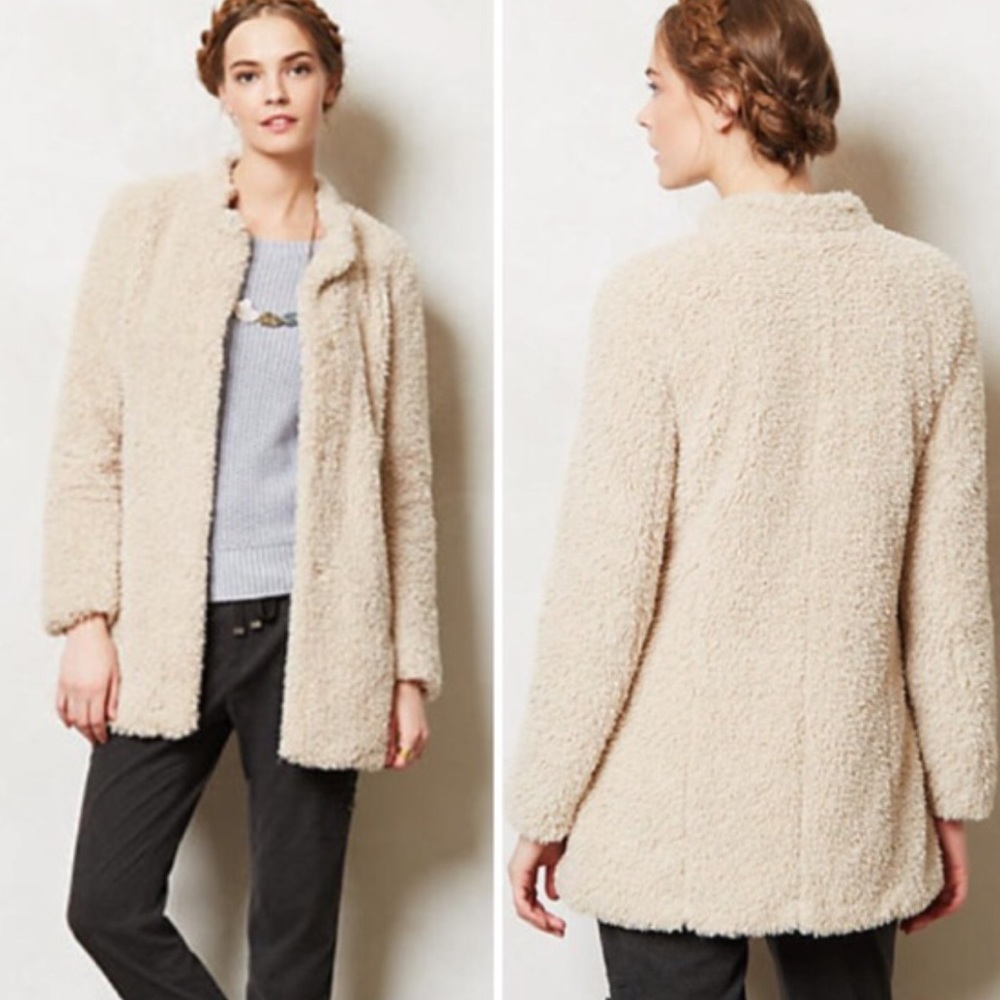 Anthropologie Sherpa faux fur coat